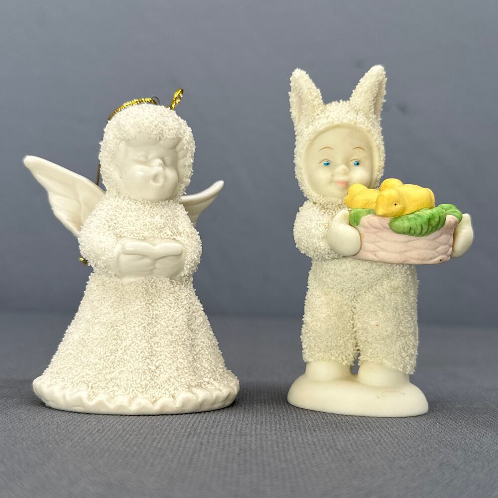VTG Dept 56 Snowbabies A Basket of Joy Lincolnshirt Snowjade Angel Ornament Lot